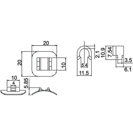 10 Jagwire Hydraulic Hose Clips / C Clips For 5mm Outer Casing / Hose