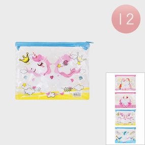12Pcs - Unicorn Printed Transparent Pouch Bag Deal Frenzy Today
