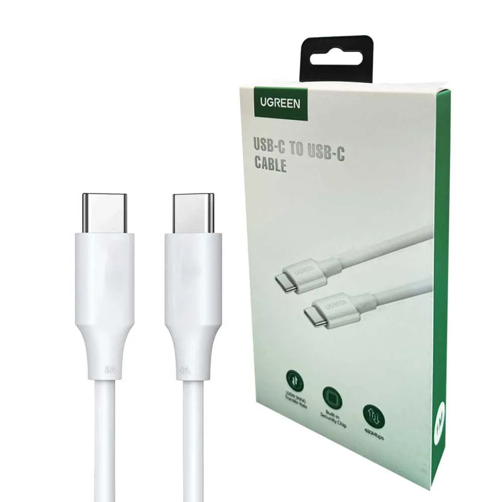 Gift Ideas Galore 1M 100W Usb-C  To Usb-C  5A Data Cable White Ugreen