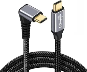 MustHave Deals Grab It Before Gone 1M 90 Degree Down & Up Angled Type-C Usb-C Male To Male  10Gbps 100W Data Cable