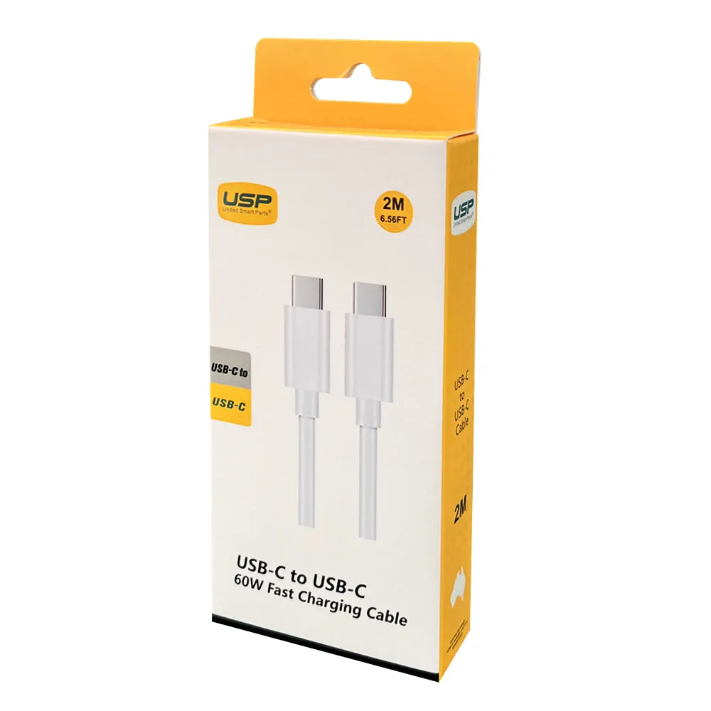 2M 60W Usb-C To Usb-C Mini White Cable  Usp Price Slash Today Trendy Picks Today