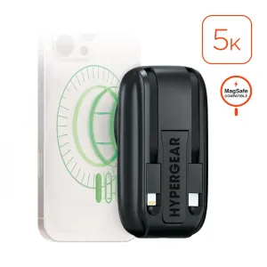 5,000Mah | Mag Grip Go Magnetic Wireless Fast Charge Power Bank With Built-In Cables | Black Today Only Hot Sale