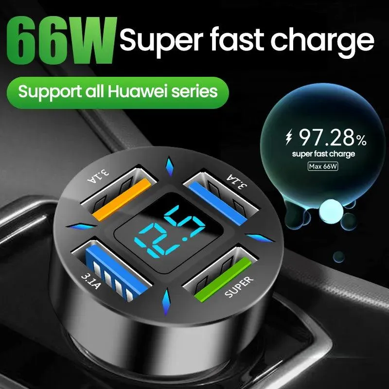 66W Usb Fast Car Charger For Iphone & Android Trending Now Offer