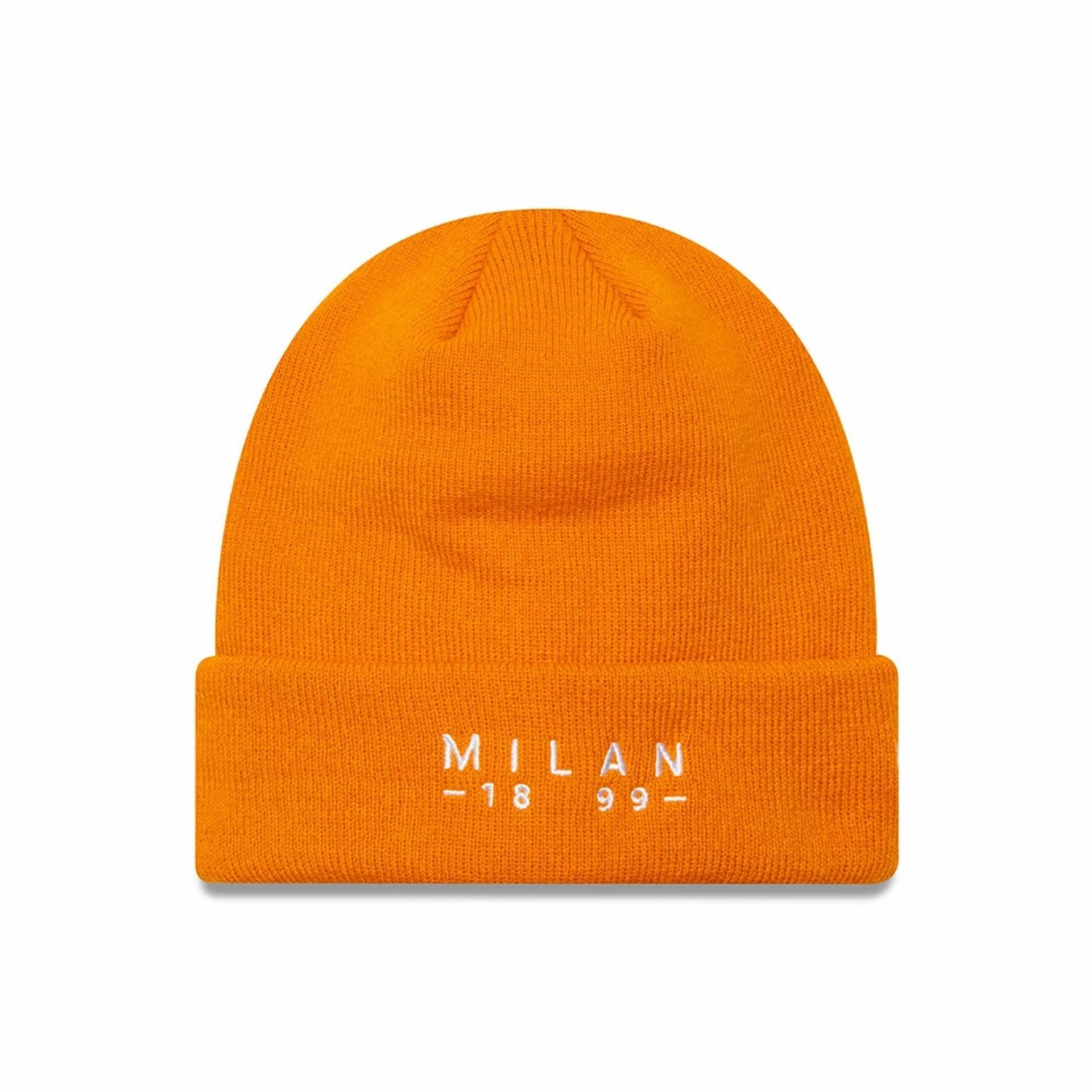 Ac Milan Seasonal Wordmark Orange Cuff Knit Beanie Hat Clearance Alert Now Grab Save Today
