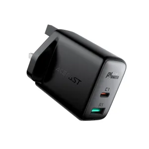 Acefast 32W Usb & Usb-C Dual Port Charger (Uk Black) Trending Offer Today MustHave Steals