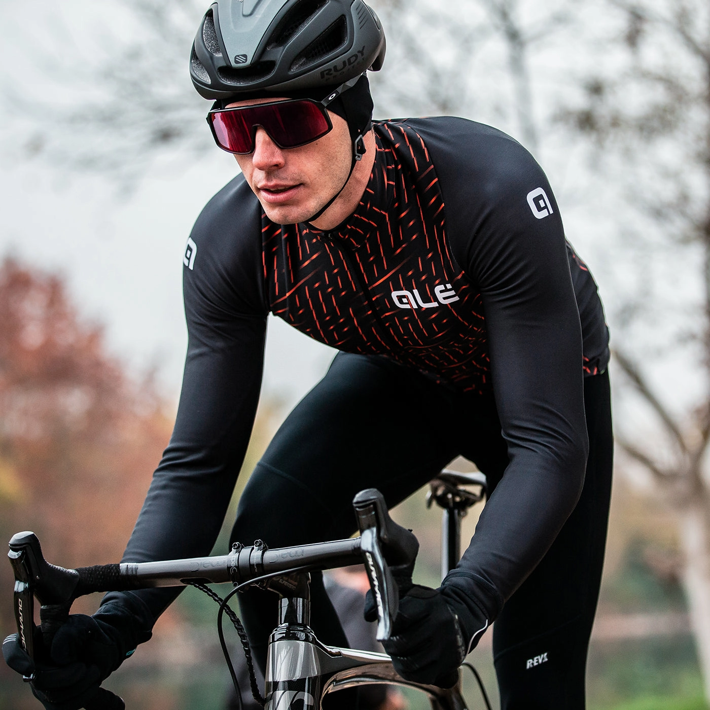 Ale PRR Green Bolt long sleeve jersey - Grey