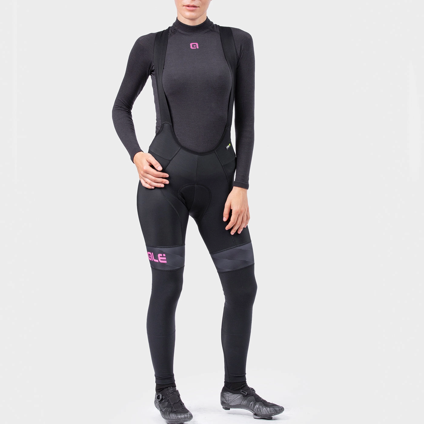 Ale PRR Mild woman bib tight - Black pink