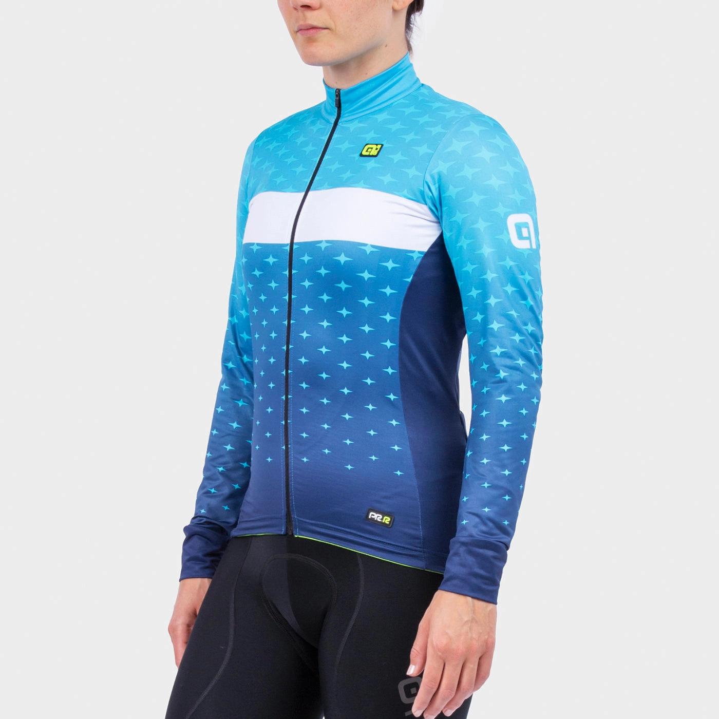 Ale PRR Stars long sleeve woman jersey - Light blue