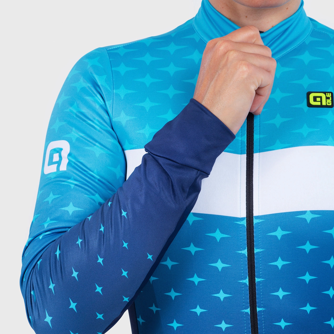 Ale PRR Stars long sleeve woman jersey - Light blue