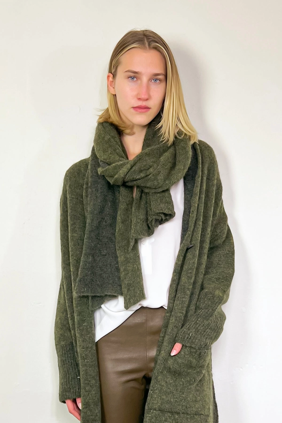 Grab It Before Gone Alpaca & Wool Blend Scarf - Green