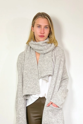 Alpaca & Wool Blend Scarf - Grey Mega Discount Event Last Chance Steal