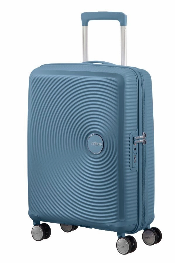 American Tourister Soundbox 55Cm Cabin Spinner - Expandable | Stone Blue Todays Trending Deals Best Seller Deal