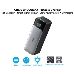 Today Only Savings Anker A1289 Powercore 737 Power Bank, 24,000Mah 3-Port Portable Charger With 140W Output, Smart Digital Display
