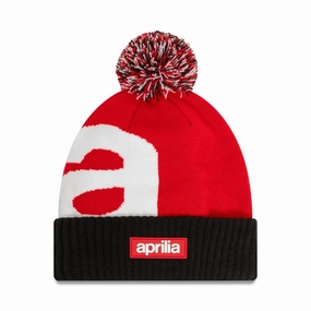 Aprilia Jacquard Red Bobble Knit Beanie Hat Mega Discount Today Limited Time Hot Deal