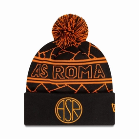 As Roma Black Sport Knit Beanie Hat Black & Orange Dont Miss This Offer Special Offer Inside