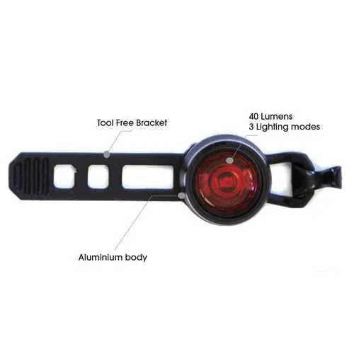 Azur Cyclops II 40lm USB Rear Light Alloy