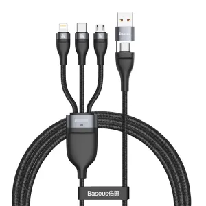 Baseus 3In1 Usb / Usb Type C - Usb Type C / Lightning / Micro Usb Cable (5 A - 100 W / 20 W / 18 W) 1.2 M Power Delivery Quick Charge (Ca2T3-G1) Hot Sale Today