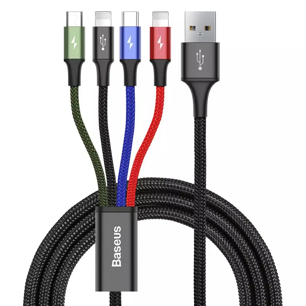 Baseus 4 In 1 Micro Usb Type-C 2X Lightning Data Cable 1.2M Best Price Online Daily Clearance Deal