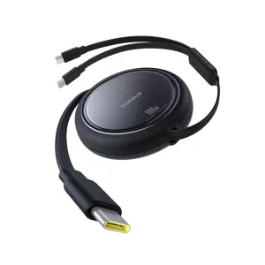 Todays Special Picks Clearance Event Baseus Bright Mirror Series One-For-Two Fast Charging Data Cable Type-C To C C 100W 1M Cluster Black -P10318602111-00