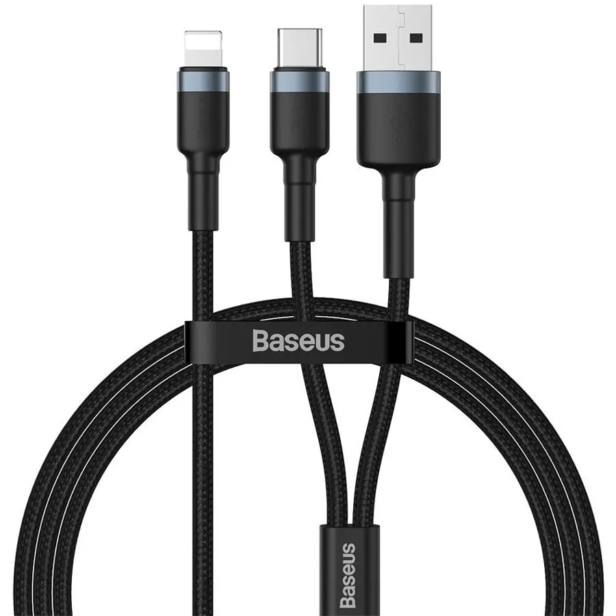 Online Deal Frenzy Price Drop Today Baseus Cafule Usb   Type-C 2-In-1 Pd Cable 20W 1.2M Gray   Black  Catklf-Elg1