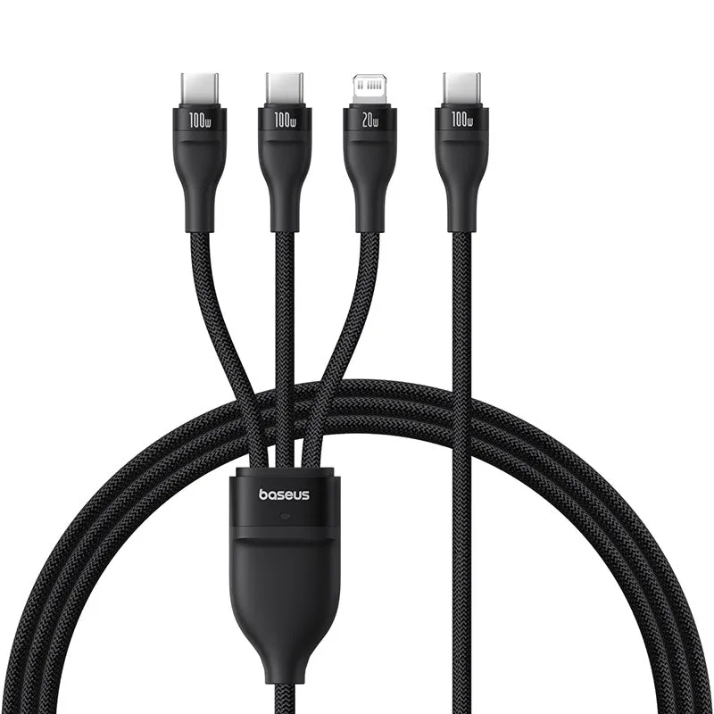 Baseus Flash Series 3 One-For-Three Fast Charging Cable Type-C To C C L 100W 1.5M Cluster Black -P10377502111-00 Trending Savings Now Online Exclusive Steal