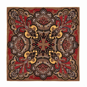 Best Deal Today Trending Deals Today Beatrice Havana & Burgundy Silk Scarf