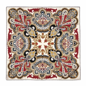 Limited Time Steal Today Only Savings Beatrice White & Gold  Silk Scarf