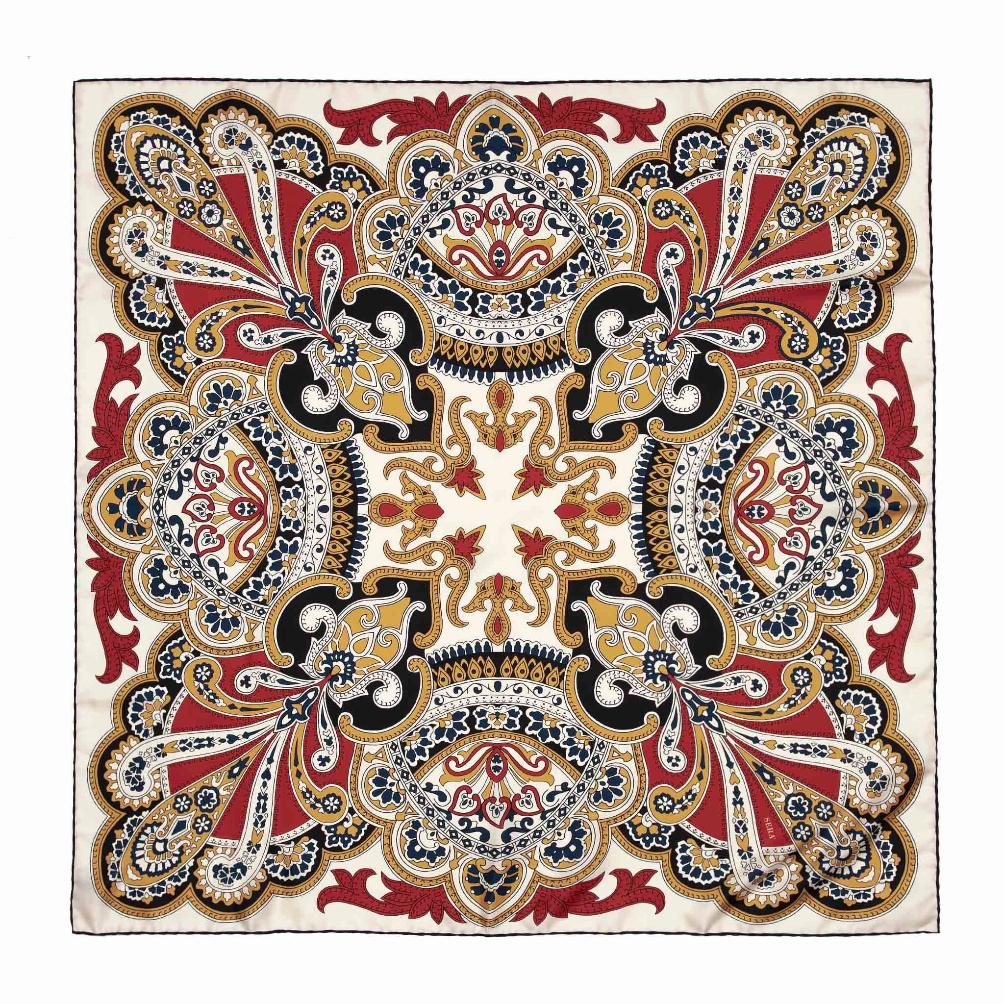 Limited Time Steal Today Only Savings Beatrice White & Gold  Silk Scarf