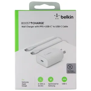 Shop Todays Picks Belkin Boost Charge 25W Usb-C Wall Charger W/ Usb-C Cable - White (Au Plug)
