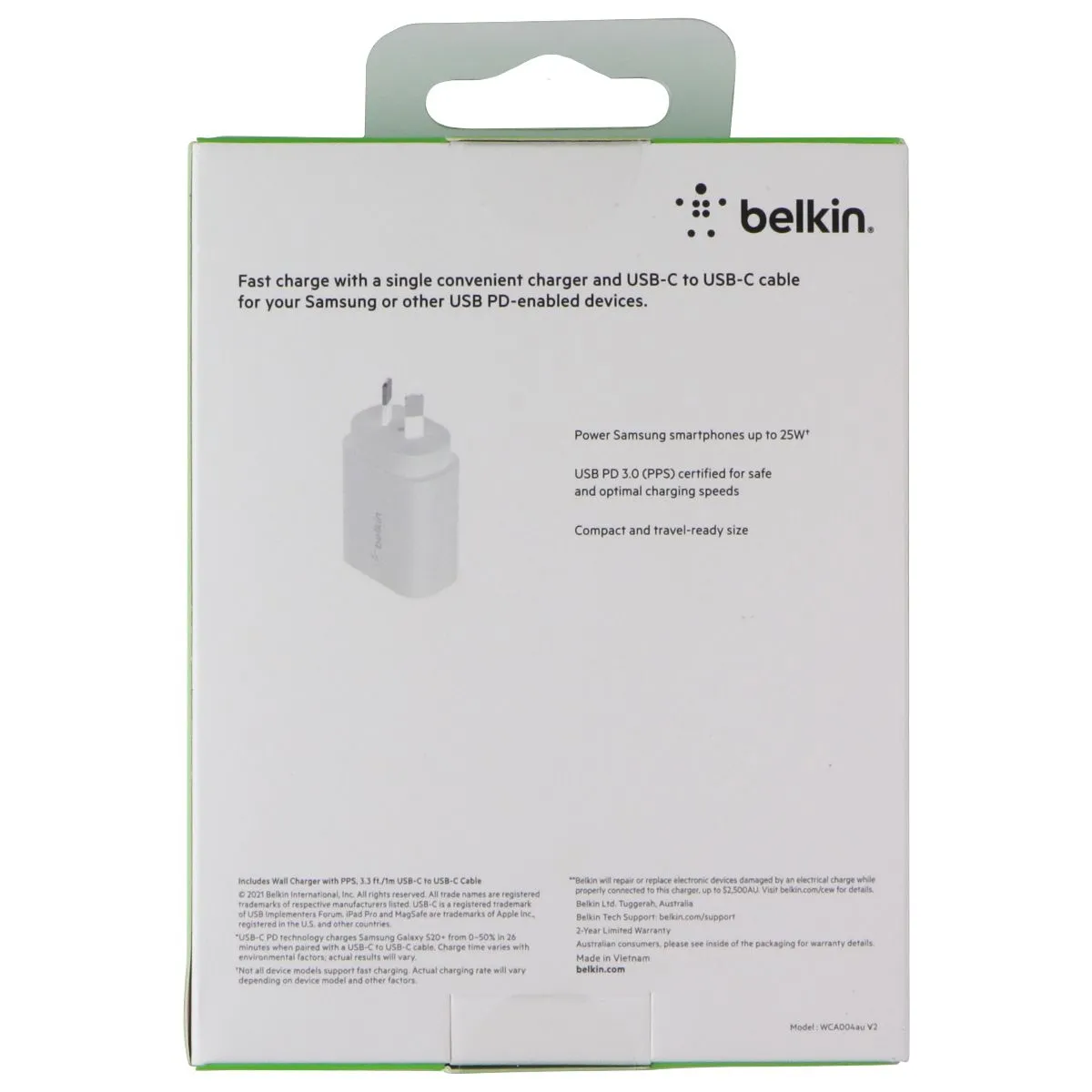 Gift Sale Event Sale Ending Soon Belkin Boost Charge 25W Usb-C Wall Charger W/ Usb-C Cable - White (Au Plug)