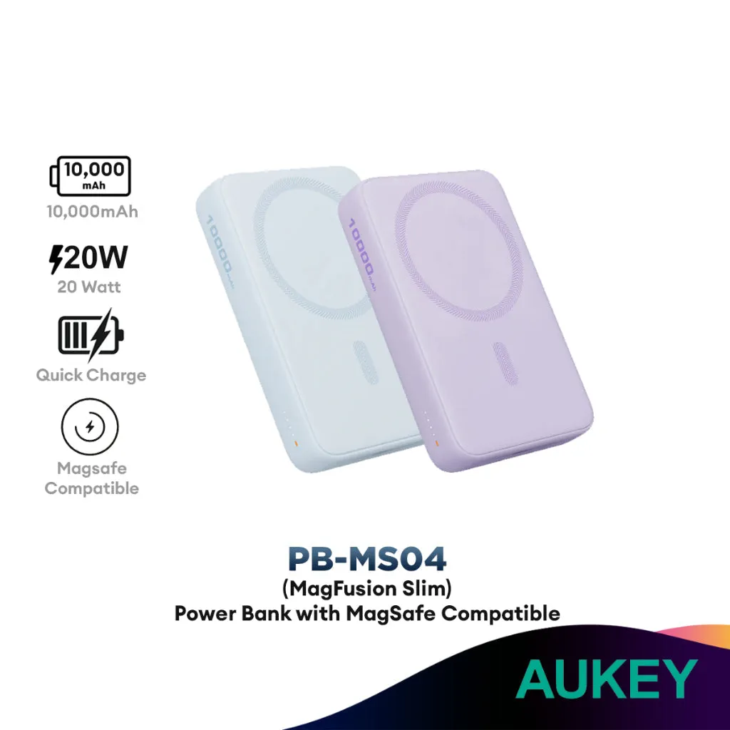 Clearance Event Today Aukey Pb-Ms03 5000Mah | Pb-Ms04 10000Ma Magfusion Slim Magsafe Compatible Powerbank