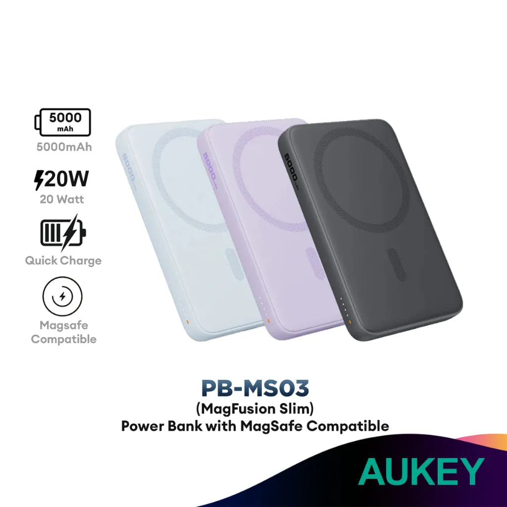 Aukey Pb-Ms03 5000Mah | Pb-Ms04 10000Ma Magfusion Slim Magsafe Compatible Powerbank Flash Deal Alert Exclusive Online Deal