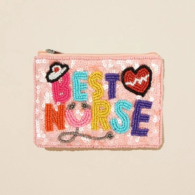 Grab Your Deal Today Best Nurse Message Seed Beaded Mini Pouch Bag