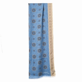 Light Blue Wool, Silk And Cashmere Stole Trending Offer Today