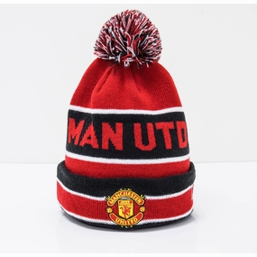 Grab Your Hot Pick Sale Ending Soon Manchester United Striped Red Multi Bobble Beanie Hat