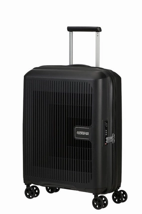 Clearance Blowout American Tourister Aerostep Expandable 55Cm Cabin Spinner | Black