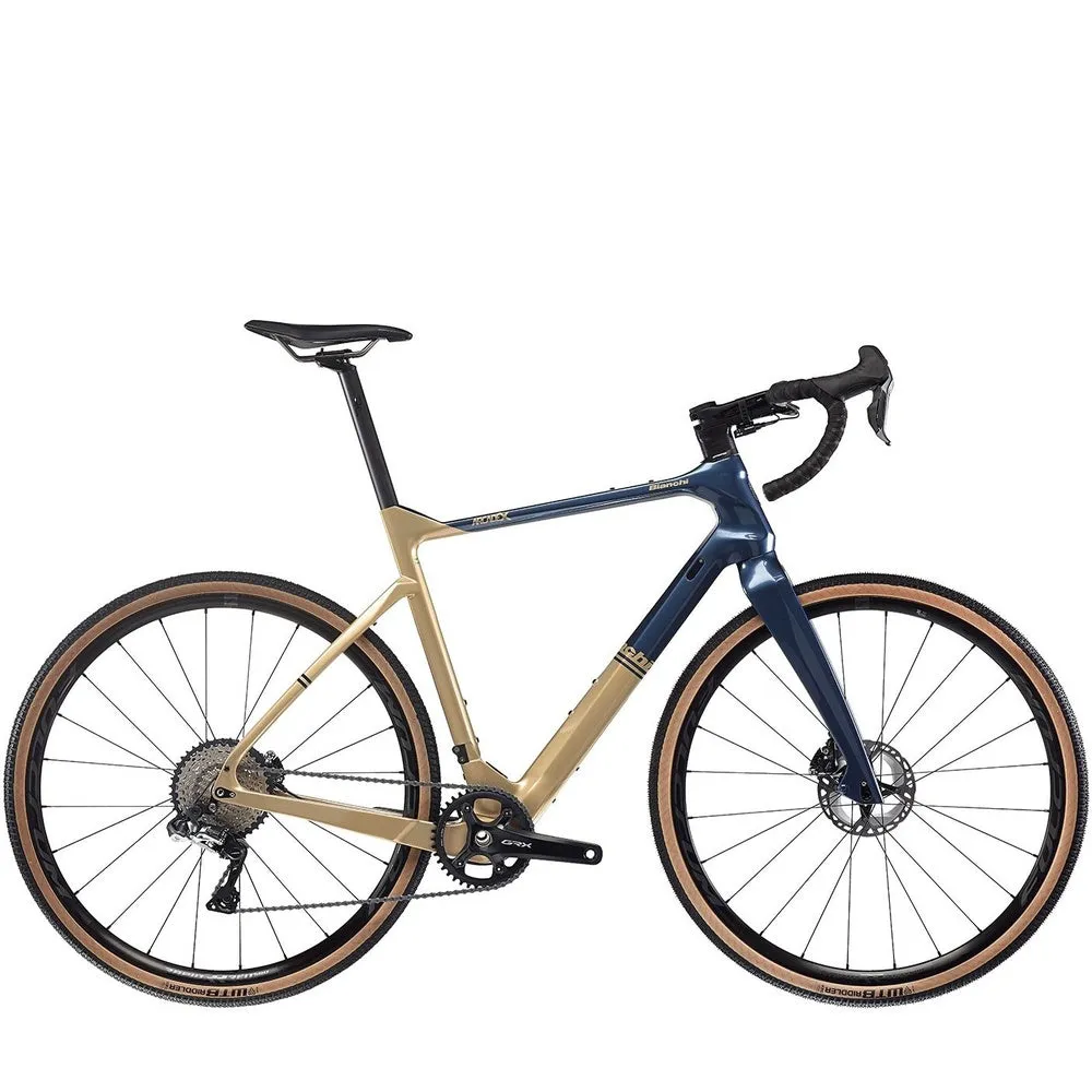 Bianchi Arcadex Gravel Bike GRX 815 Di2 - Gold Storm/Blue Note