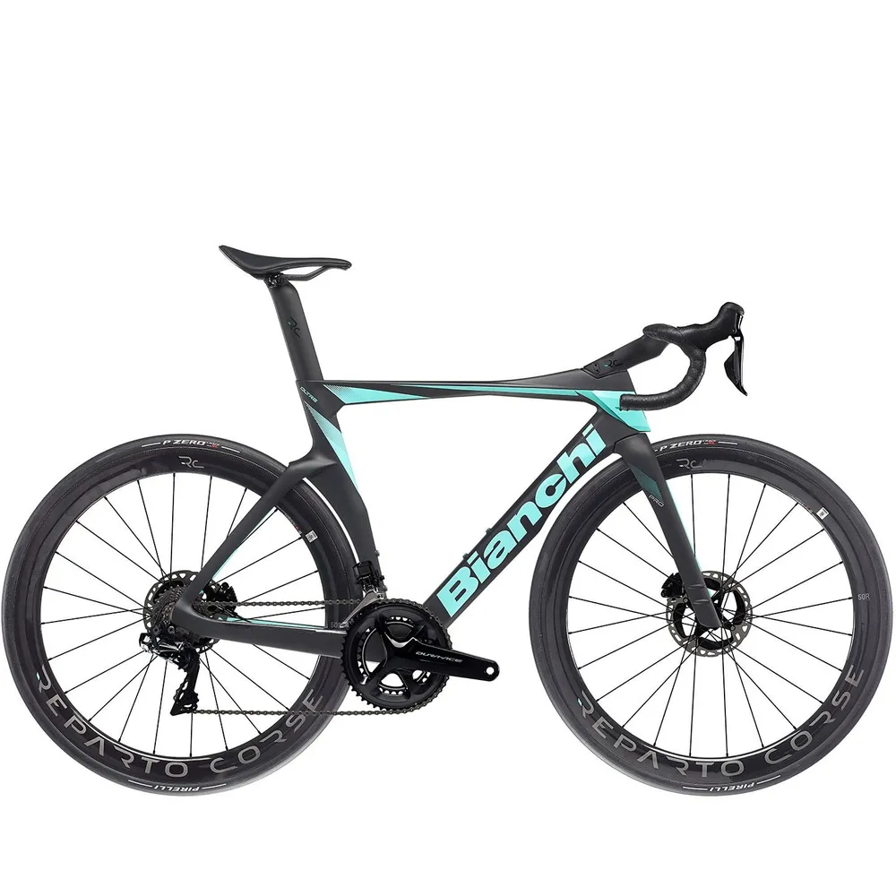 Bianchi Oltre Pro Road Bike Dura-Ace Di2 Compact - Graphite/Celeste