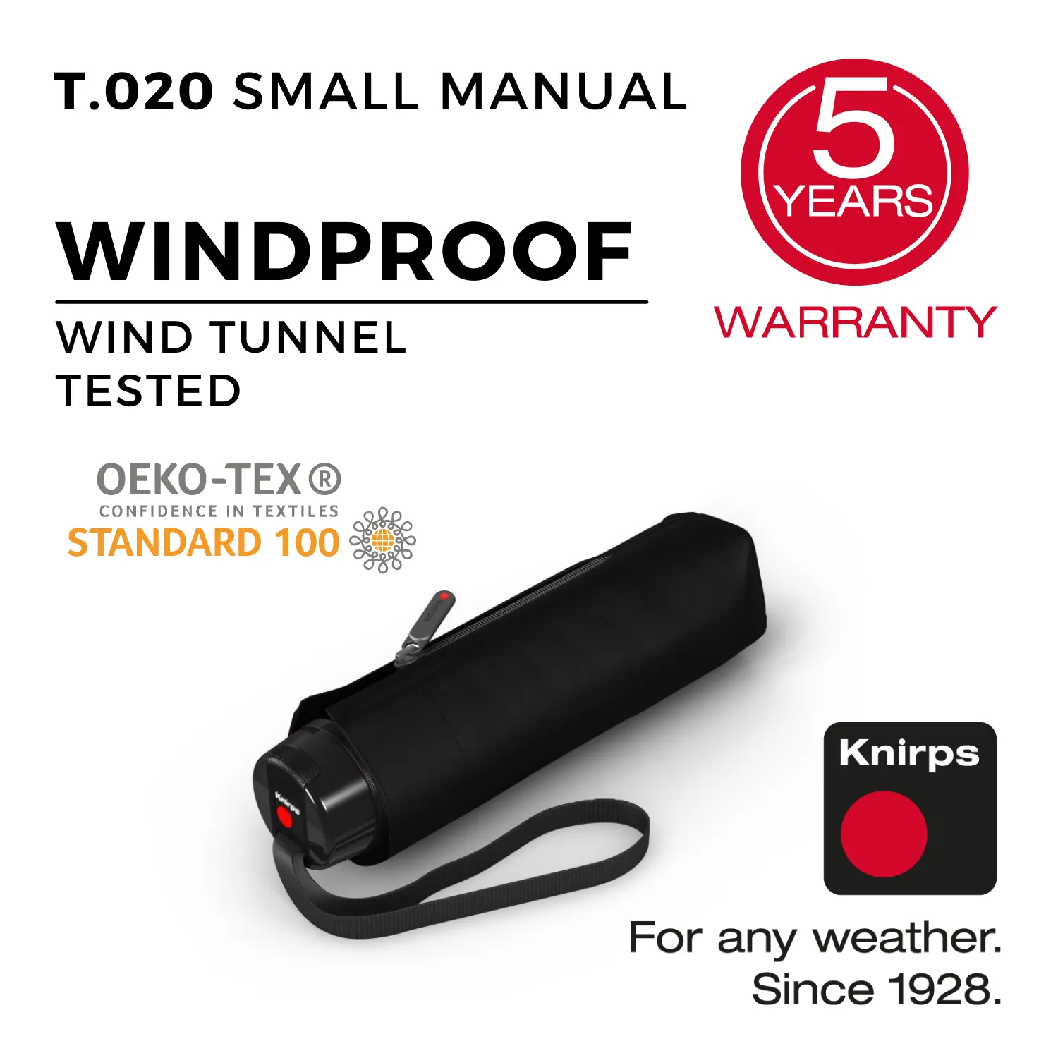 Today Only Offer Knirps T.020 Small Manual Umbrella