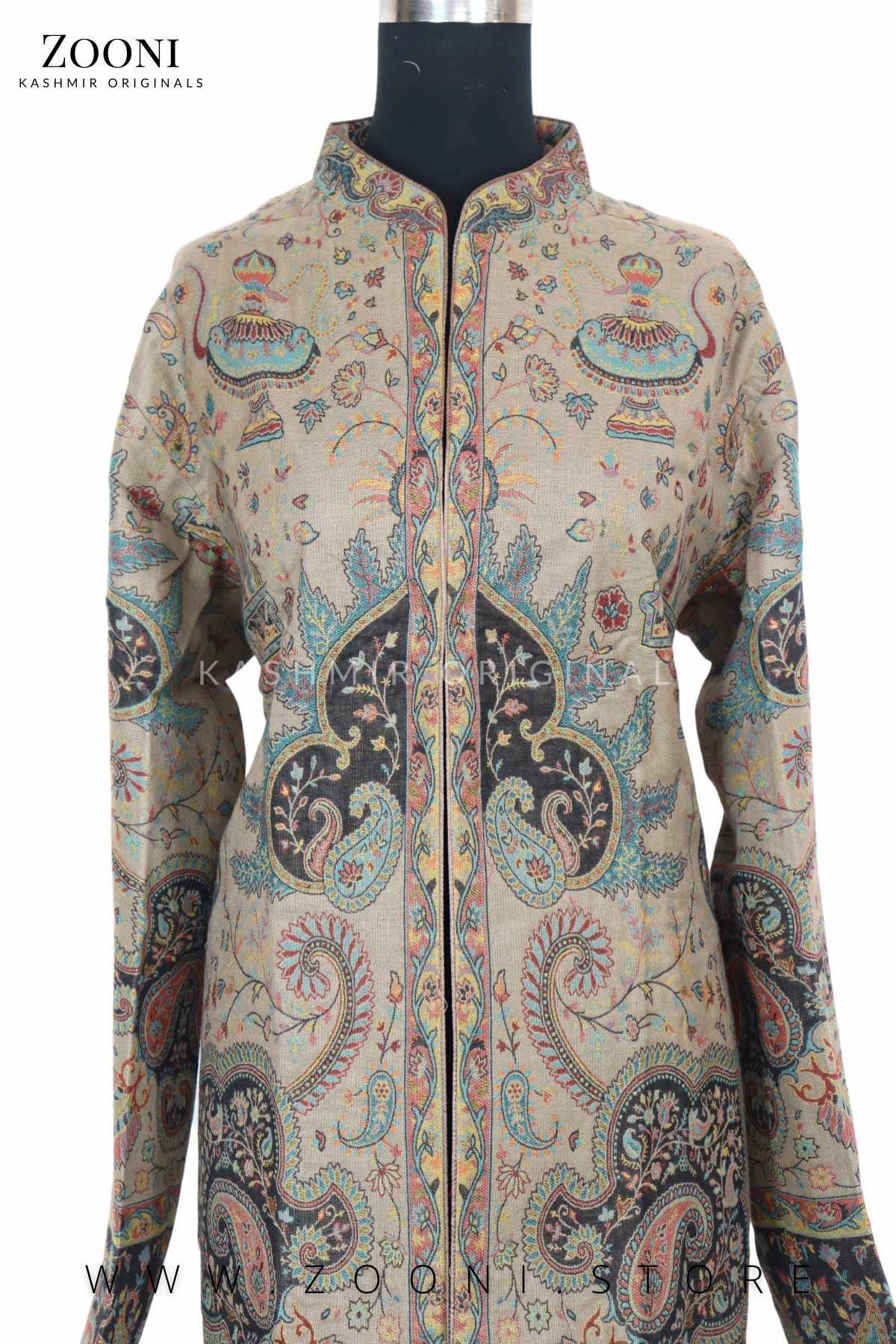 Royal - Limited Edition Stitched Kaani Woven Women'S Luxury Coat - Pale Oyster Gift Ideas Galore Hot Item Clearance