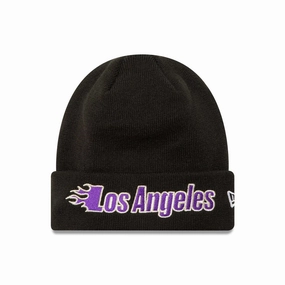 La Lakers Nba Metallic Black Cuff Knit Beanie Hat Today Only Special