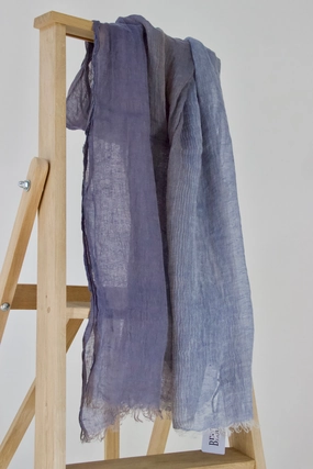 Exclusive Large Blue Scarf In Linen Shop Grab Savings Shop Save Today