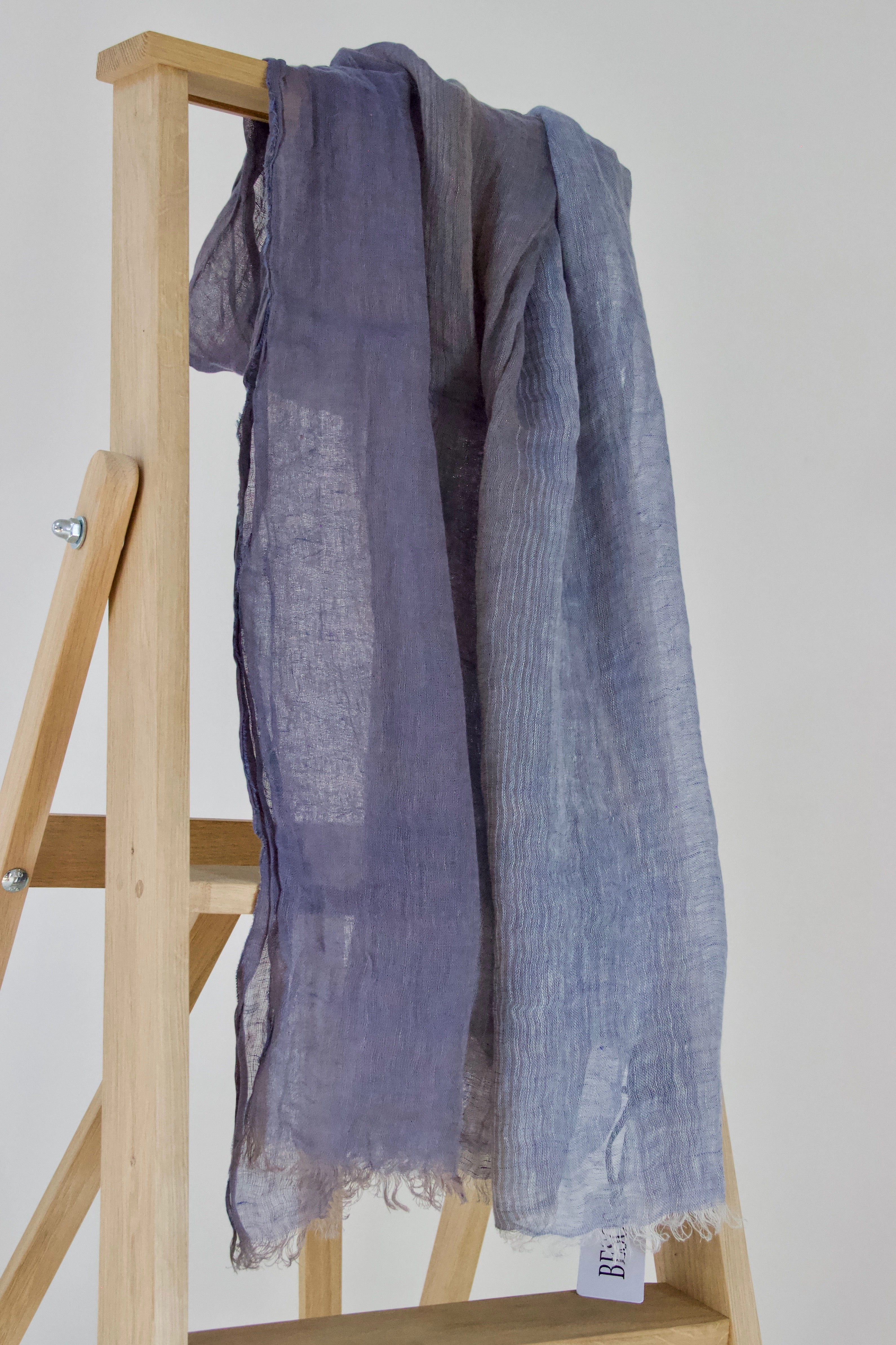 Exclusive Large Blue Scarf In Linen Shop Grab Savings Shop Save Today