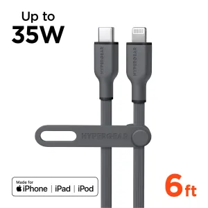 Shop the Best Deals Flexi Pro Usb-C To Lightning Soft-Touch Silicone Fast Charge Cable | 6Ft | Gray