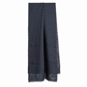 Limited Time Hot Deal Dark Blue Wool And Silk Scarf