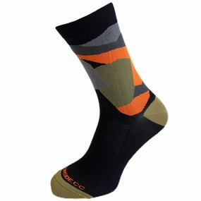 Bike Inside Camo Socks - Green orange