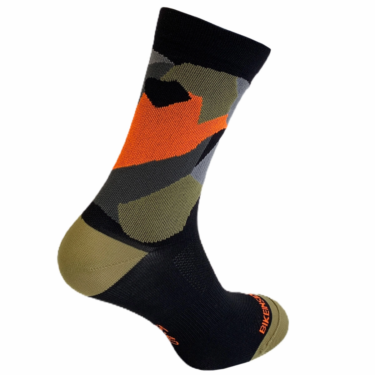 Bike Inside Camo Socks - Green orange