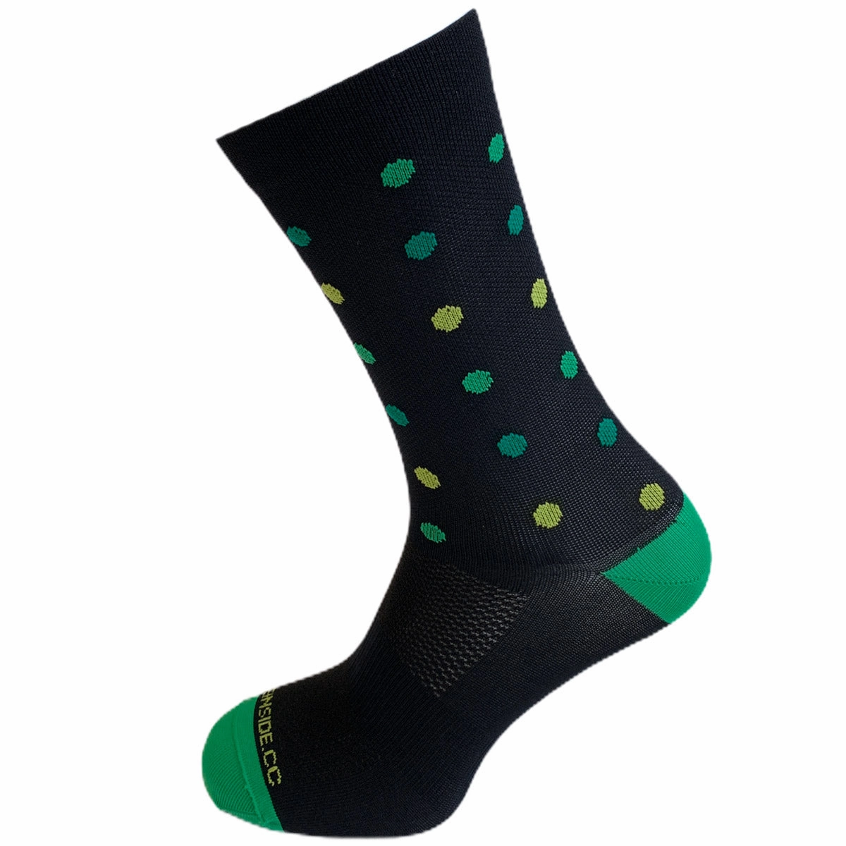 Bike Inside mismatched Socks - Dot Green
