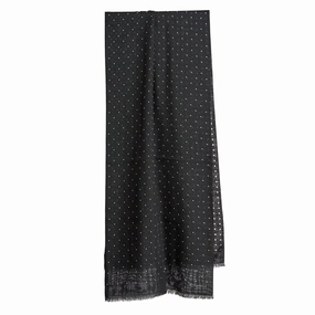 Special Online Offer Black Wool And Silk Scarf