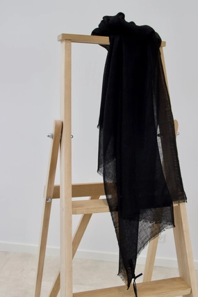 Black Wool Scarf In Pure New Wool Hot Item Clearance Surprise Offer Now